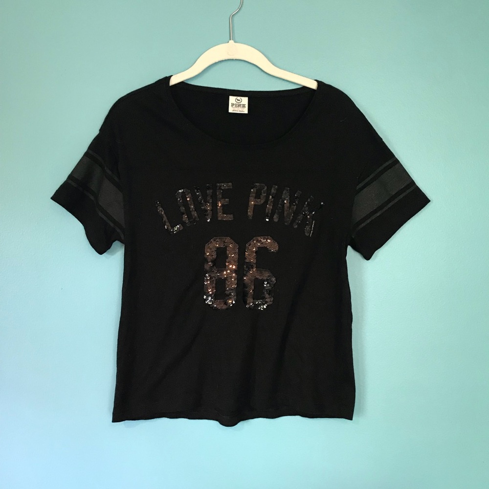 PINK sequin shirt XS